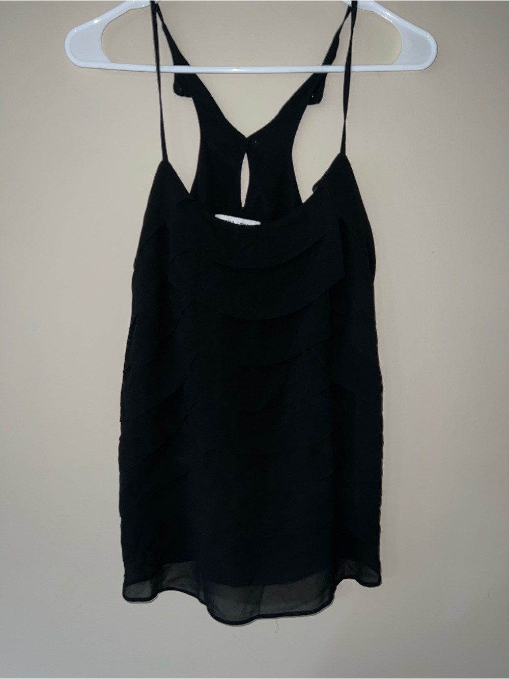Naked Zebra Black Layered Spaghetti-Strap Top M Gently Used